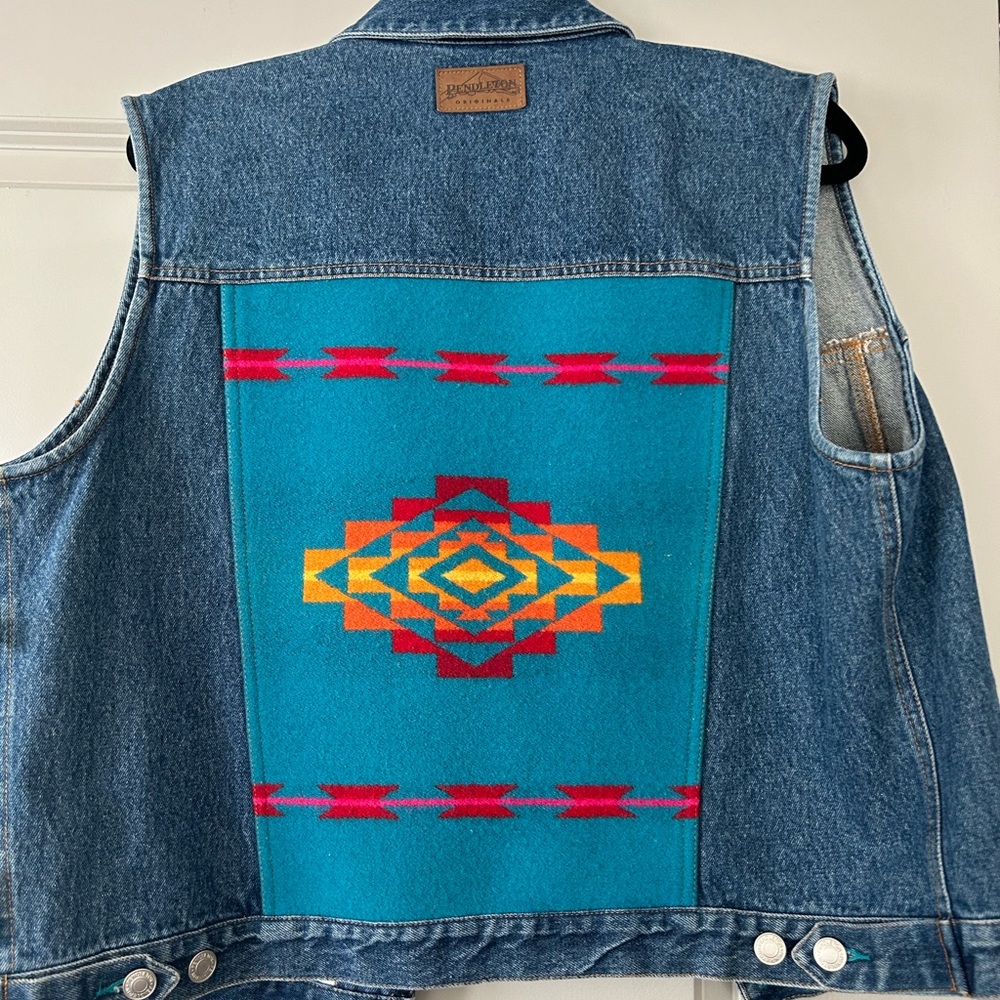 Pendleton denim vest